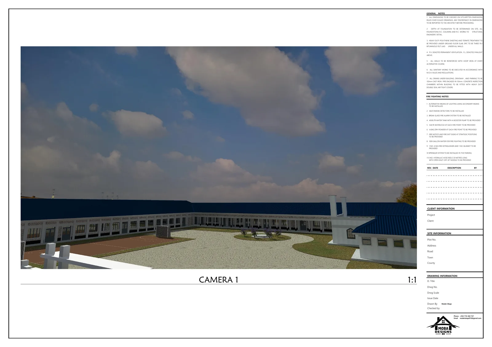 Architectural concept render of the planned Ramaas orphanage and farm campus near Garowe